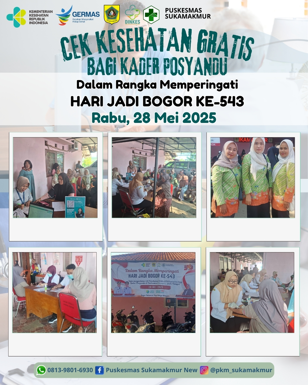 Cek Kesehatan Gratis untuk Kader Posyandu: Apresiasi dalam Rangka Hari Jadi Bogor ke-543
